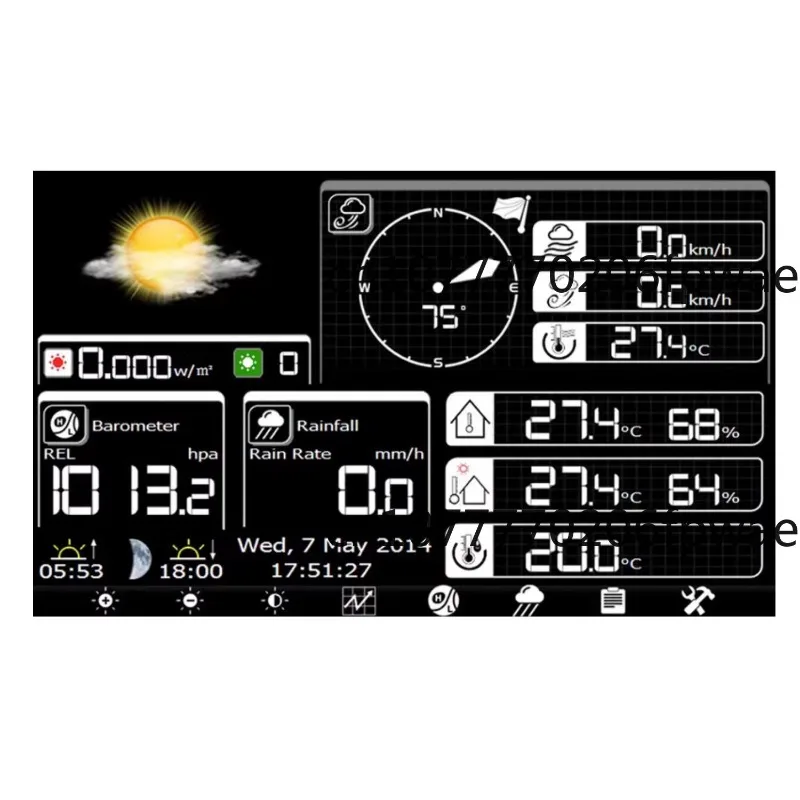 Wireless weather station WiFi connection Solar charging Data storage