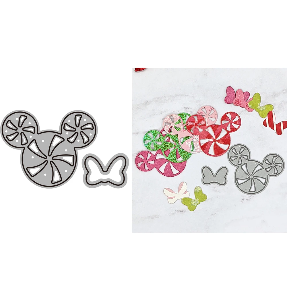 Peppermint Mickey Mouse Metal Cutting Dies Disney Diecut For DIY Scrapbook Paper Card Decorative Craft Die Cut New Arrival 2022