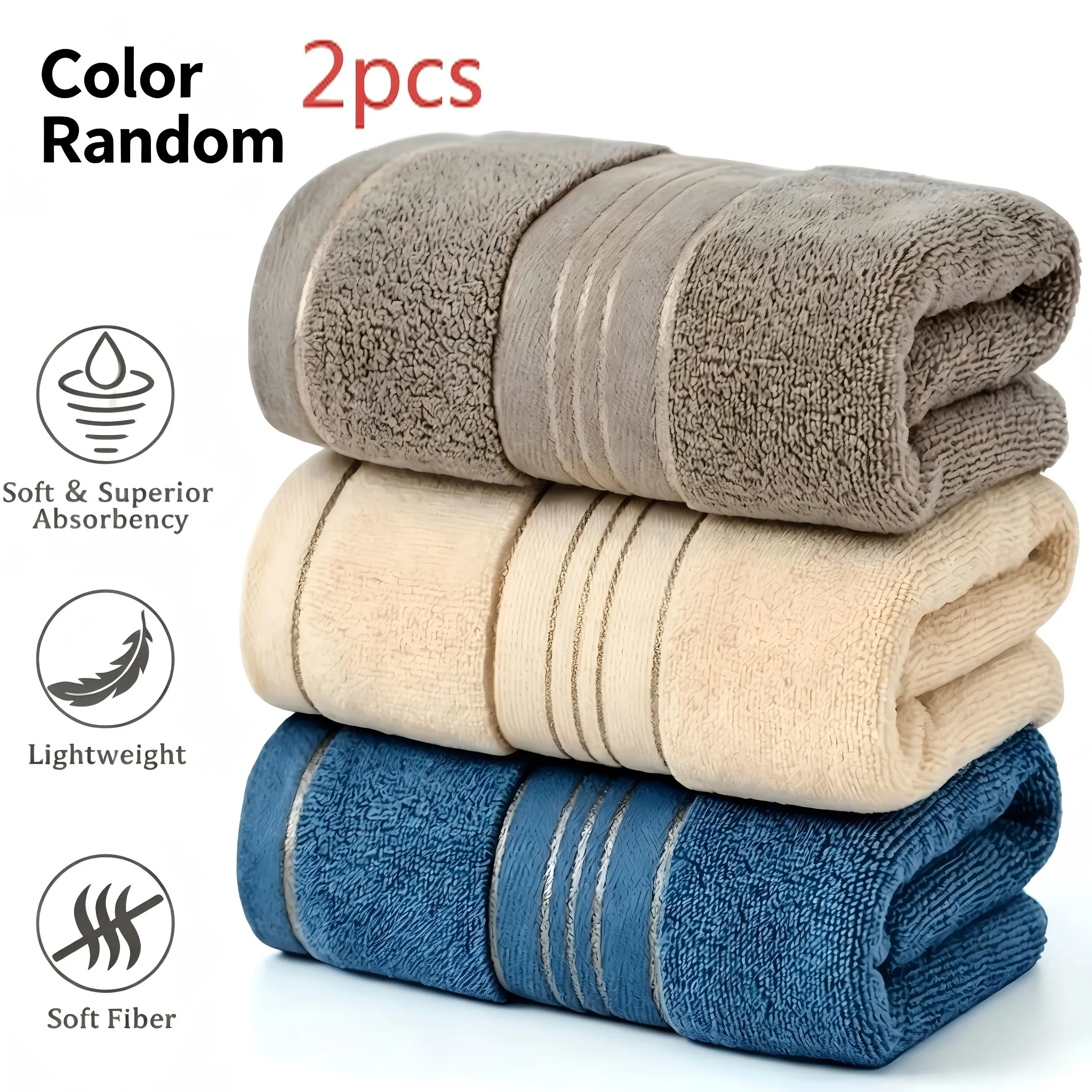 TILONDEX 2pcs Home & Hotel Style Hand Towel, Absorbent and Lint-Free Adult Hand Towel, Soft and Skin-Friendly Hand Towel, Random