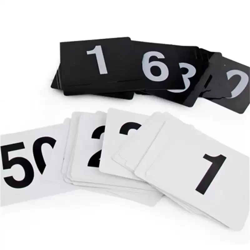 Plastic Table Marker Number Cards 1-100 Black On White Table Numbers Wedding Restaurant Bar For Banquets Or Poker Tables