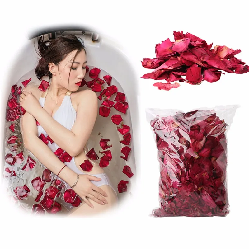 1 Pack Dried Rose Petals Natural Flower Bath Spa Whitening Shower Dry Rose Flower Petal Bathing Relieve Fragrant Body Massager