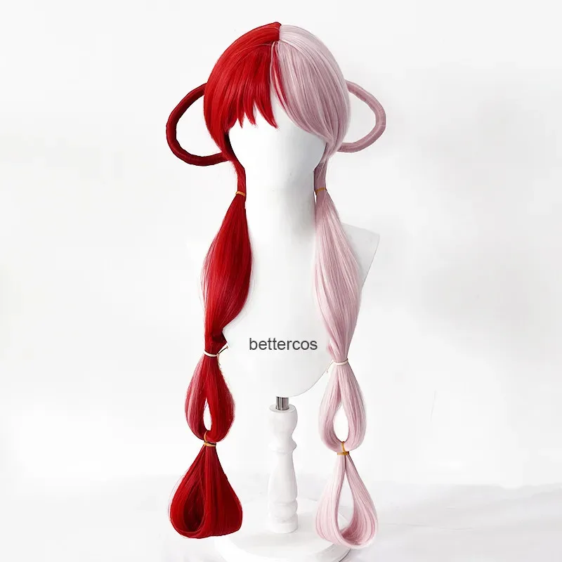 Nene 2025 Anime One Piece Uta Red Pink Heat Resistant Hair Halloween Earphone Props Woman Girl Cosplay + Wig