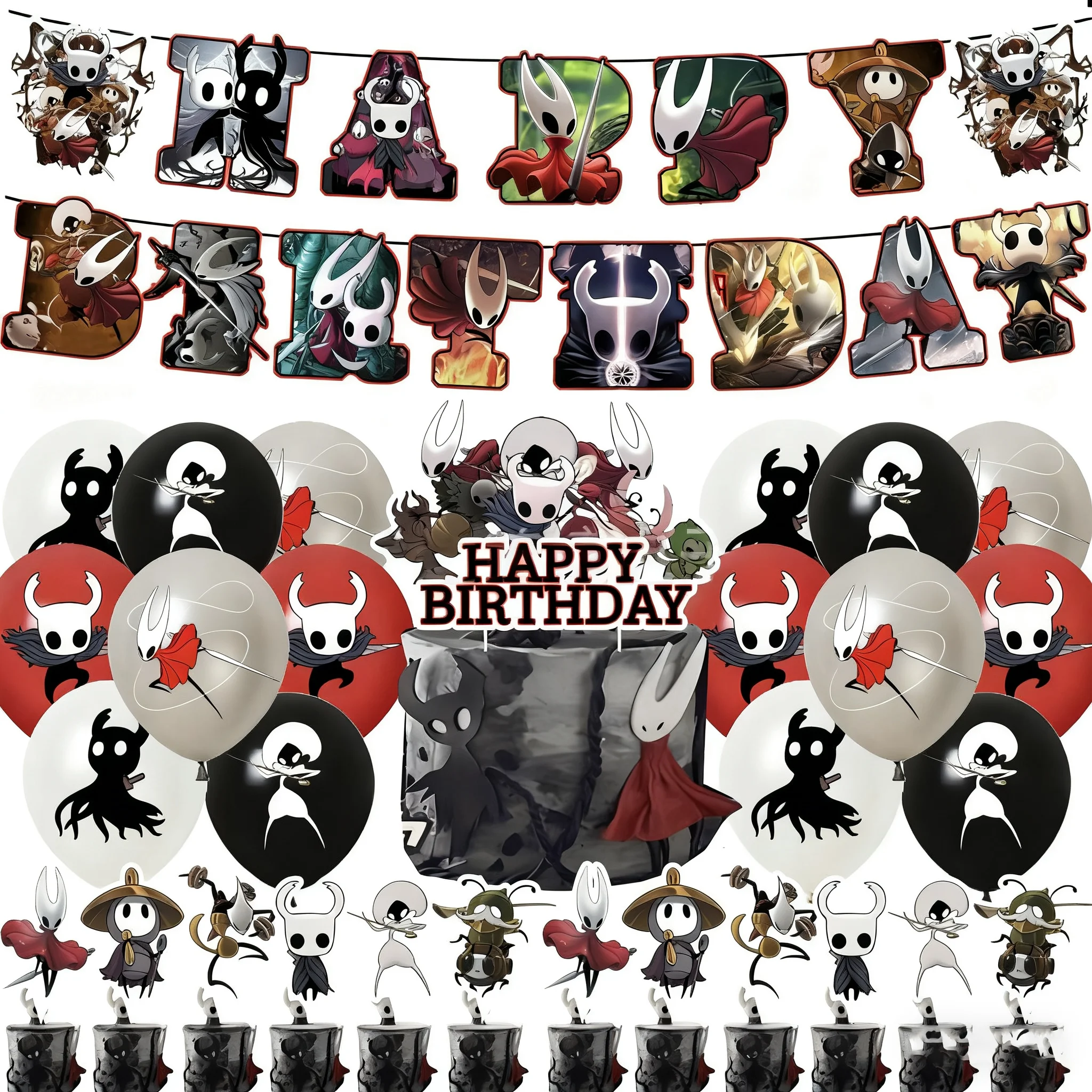 Hollow Knights Game Theme Party Decoration Birthday Party Balloons Cake Table Decoration Banner Party Supplies Kid Gift