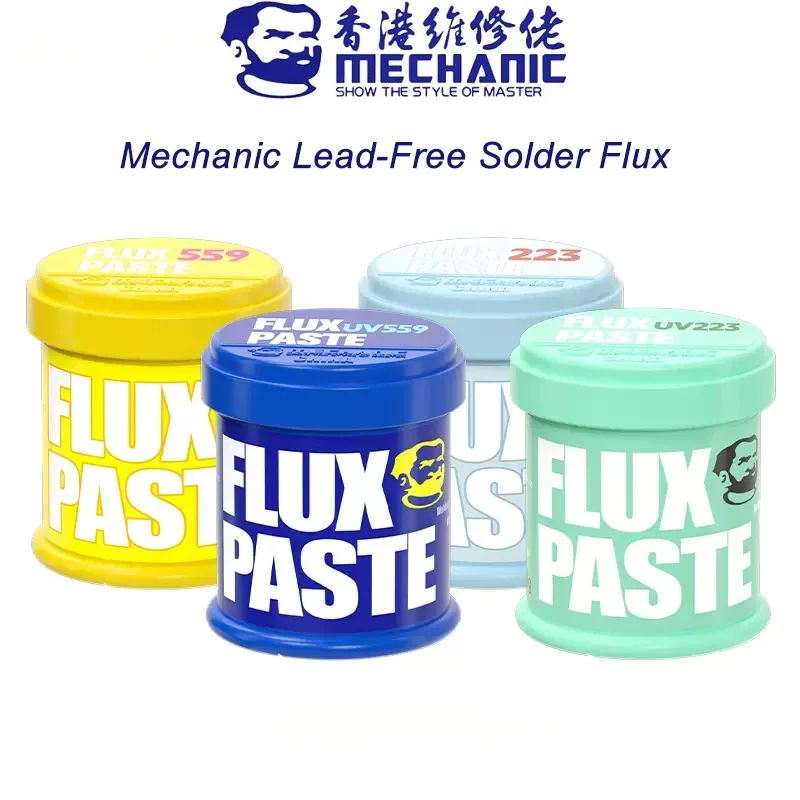 Mechanic Solder Flux Paste UV 223 559 High Activity 100g Lead-free Welding Flux Soldering Cream for CPU BGA PCB SMD Rework Tools