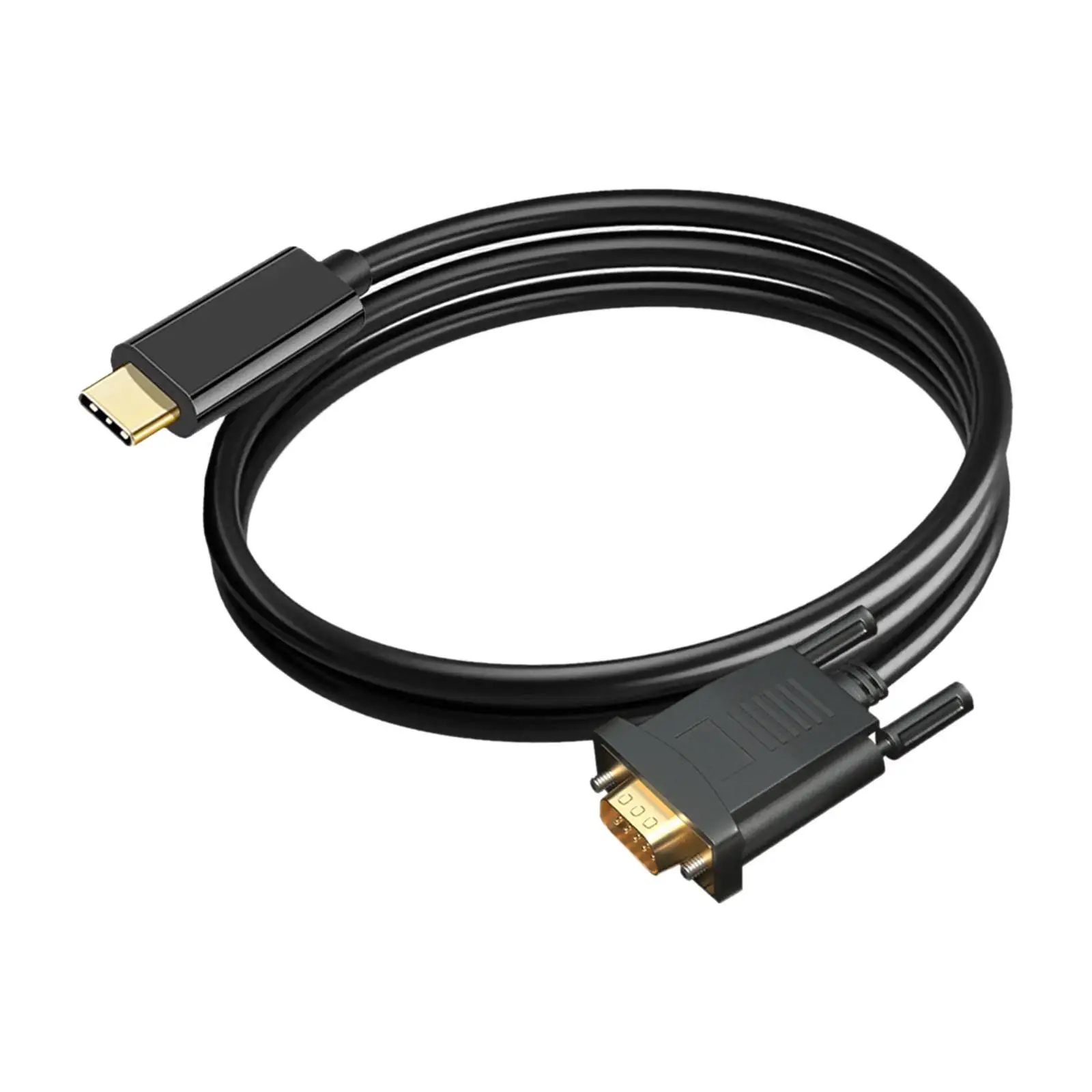 Adaptor USB Tipe C ke VGA, kabel tampilan 1080P untuk TV Notebook