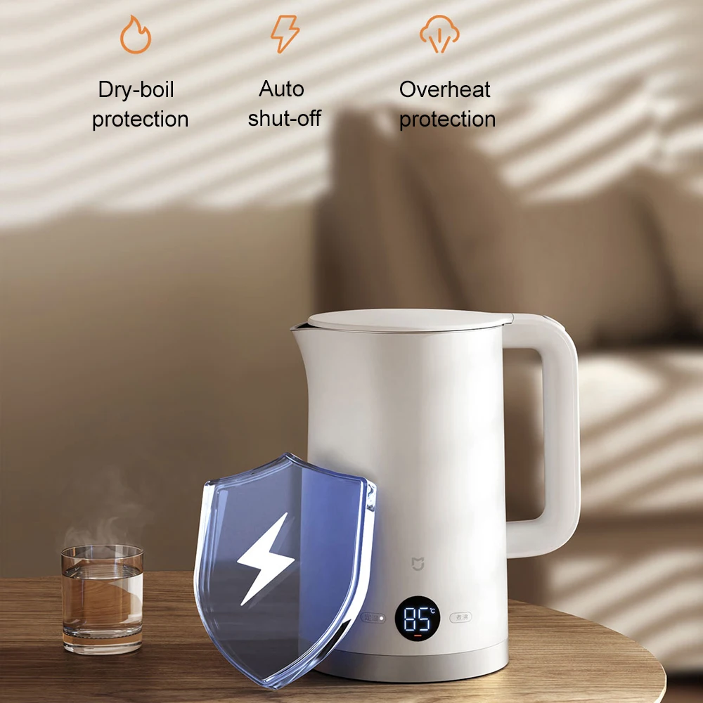 XIAOMI MIJIA غلايات كهربائية لدرجة الحرارة 3 إصدار CN مع محول، تعديل درجة الحرارة إلى 5 مستويات، الحفاظ على الحرارة 24 ساعة، 1.7 لتر #3