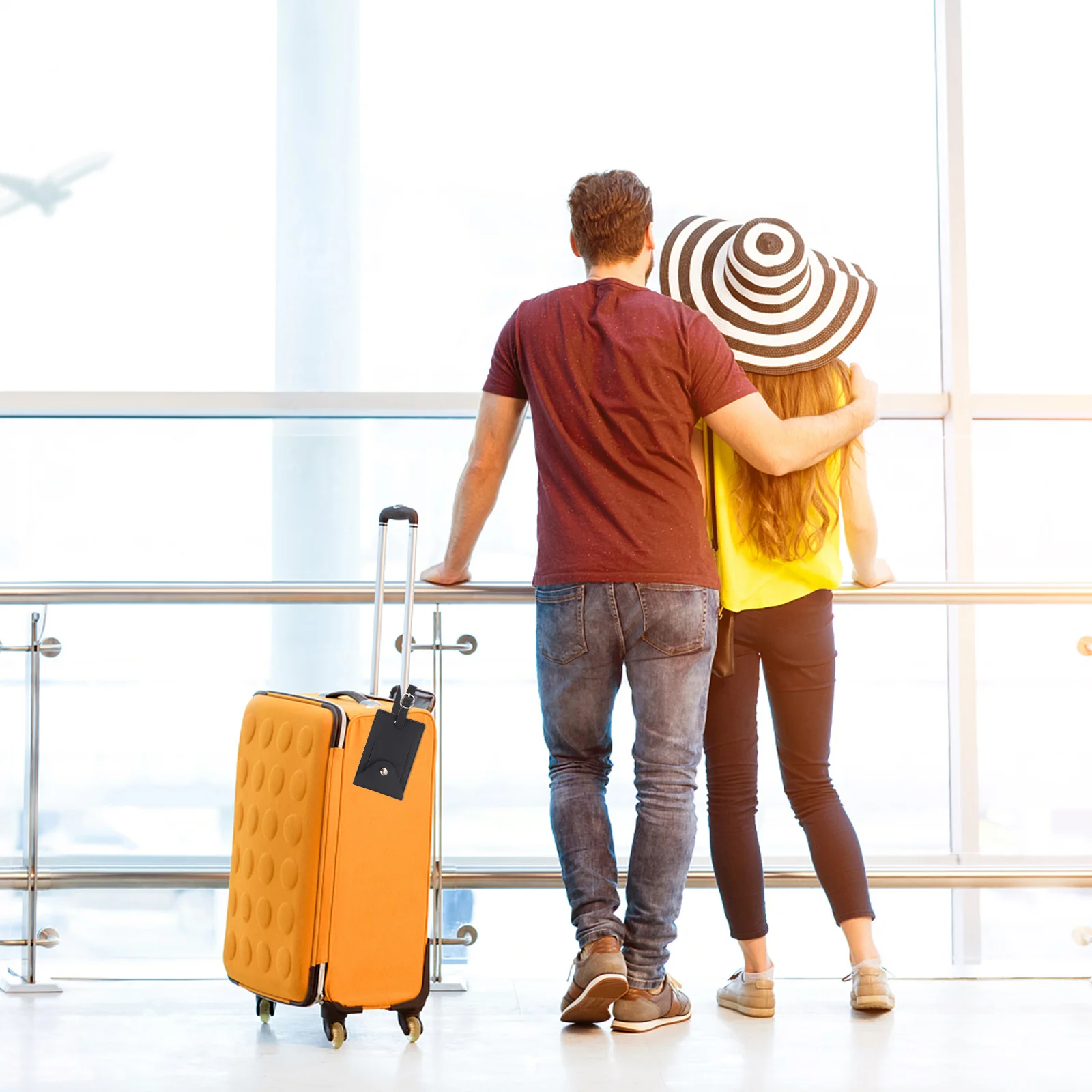 

2Pcs Luggage Id Labels PU Material with Name Address Info Holder Portable Compact Design Suitable for Air Travel Boarding Pass