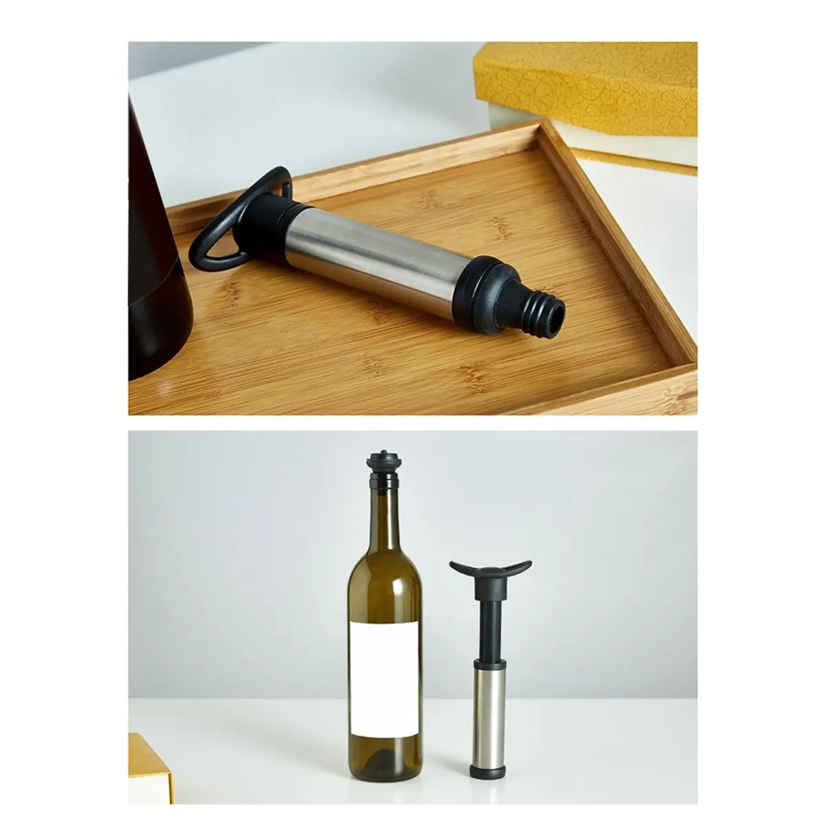 PROFESSIONAL USE Advanced Wine Stoppers Stainless Steel Manual Vacuum Pump Wine Saver Reusable Wine Bottle Stopper Sealer Keep W