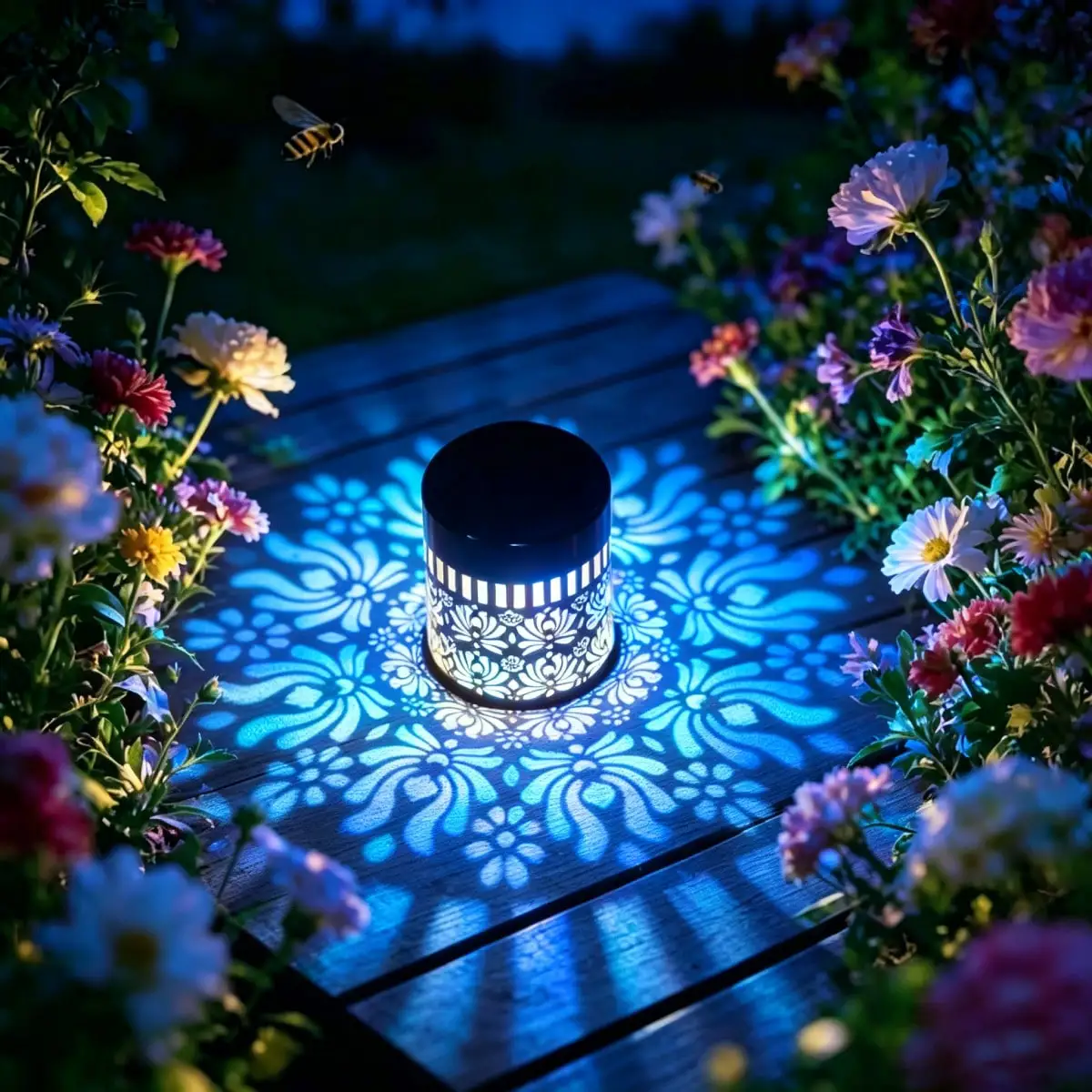 Lampes solaires Lotus et Pivoine, lampes en fer forgé ajouré et éclairage décoratif solaire pour jardin.