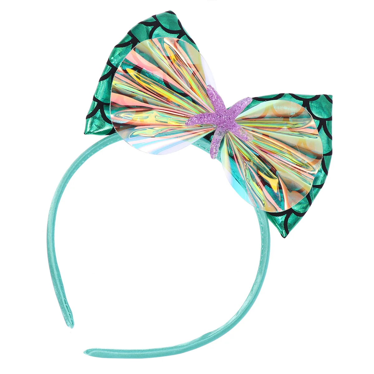 

Butterfly Knot Headband For Kids Lightweight Comfortable Fish Scale Design Party Costume Cosplay Accessory Green