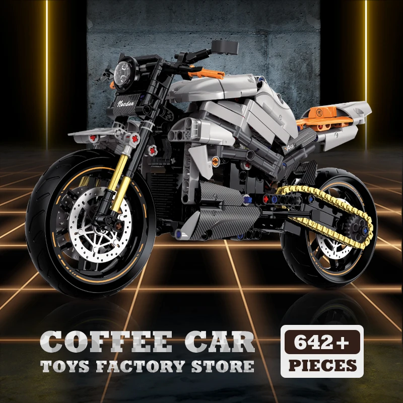 NEW High-tech Motorbike Model Bricks MOC Set 1:8 City Speed Motorcycle Building Blocks Racing Moto Children Toys Adult Boy Gifts