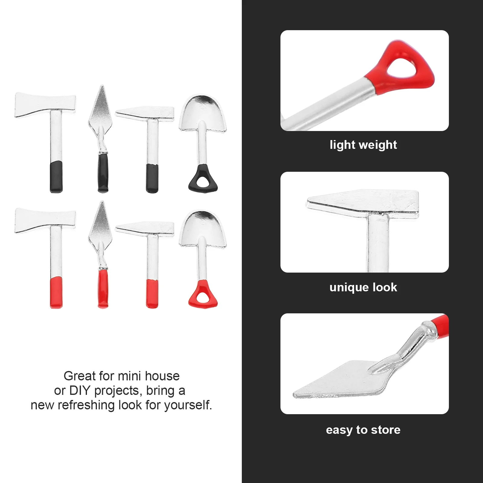 

8Pcs Mini House Gardening Tools Alloy Retro Style for DIY Mini Garden Decorations Micro Landscape Accessories Kids Gift