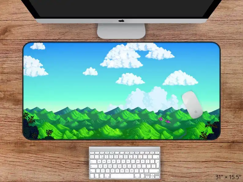 

Green Forest Desk Mat, Non-slip and Waterproof Gaming Mouse Pad, Office and Gaming Desk Decor Mat, Perfect Gift for Friends.