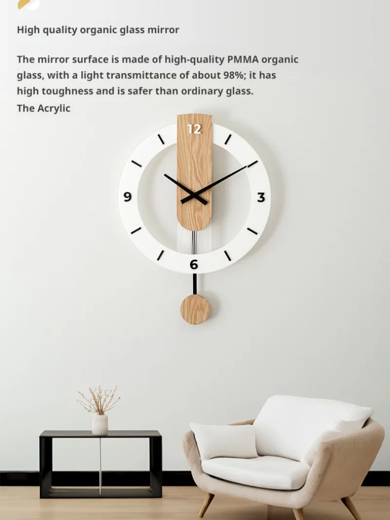 Dining room living room fashionable wall clock silent clock wall clock swing quartz clock