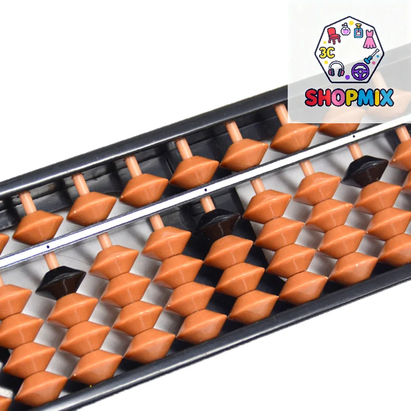 7/9/11/13/15/17 Digit Rods Standard Abacus Brown Bead Calculator Counting Tool Mathematics Beginners Caculating Toys