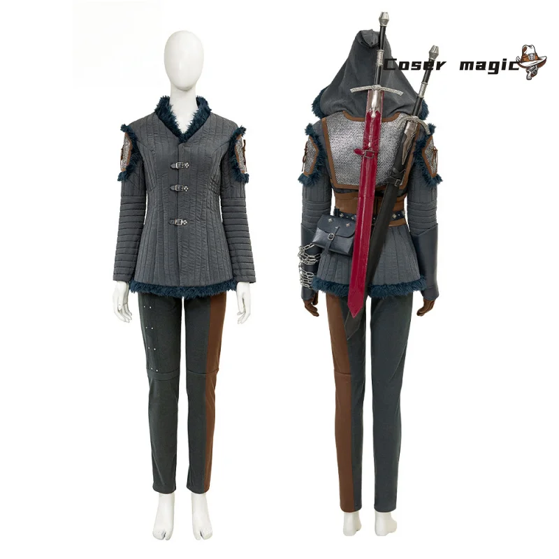 أزياء سيري ويتشر 4 التأثيرية زي سيريلا فيونا إلين ريانون للهالوين كرنفال حفلة عيد الميلاد لعب الأدوار الملابس