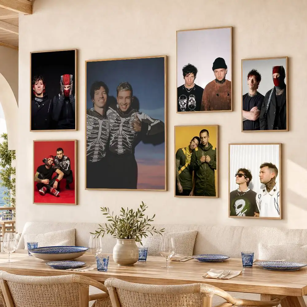 Twenty One Pilots (1) Poster Self-adhesive Art Waterproof Paper Sticker Coffee House Bar Room Wall