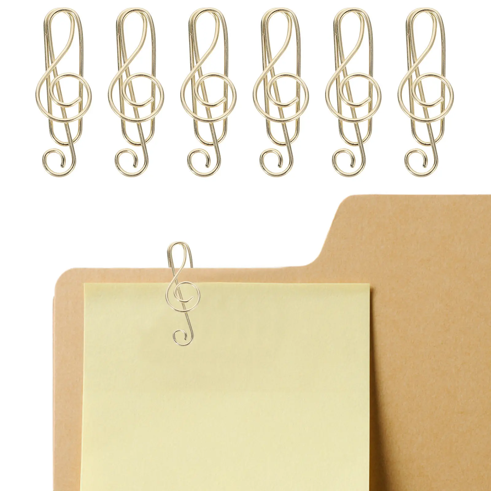 

50Pcs Music Note Shaped Paper Clips Carbon Steel Bookmarks Decorative Clips for School Office Documents Paper Clip