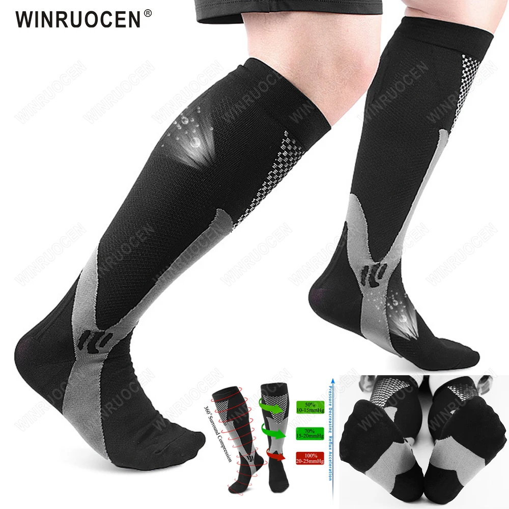 New Arrival  Compression Sock For Sport Varicose Veins Diabetics Running Stockings Nurse Men Diabetes Nature Hiking Pad