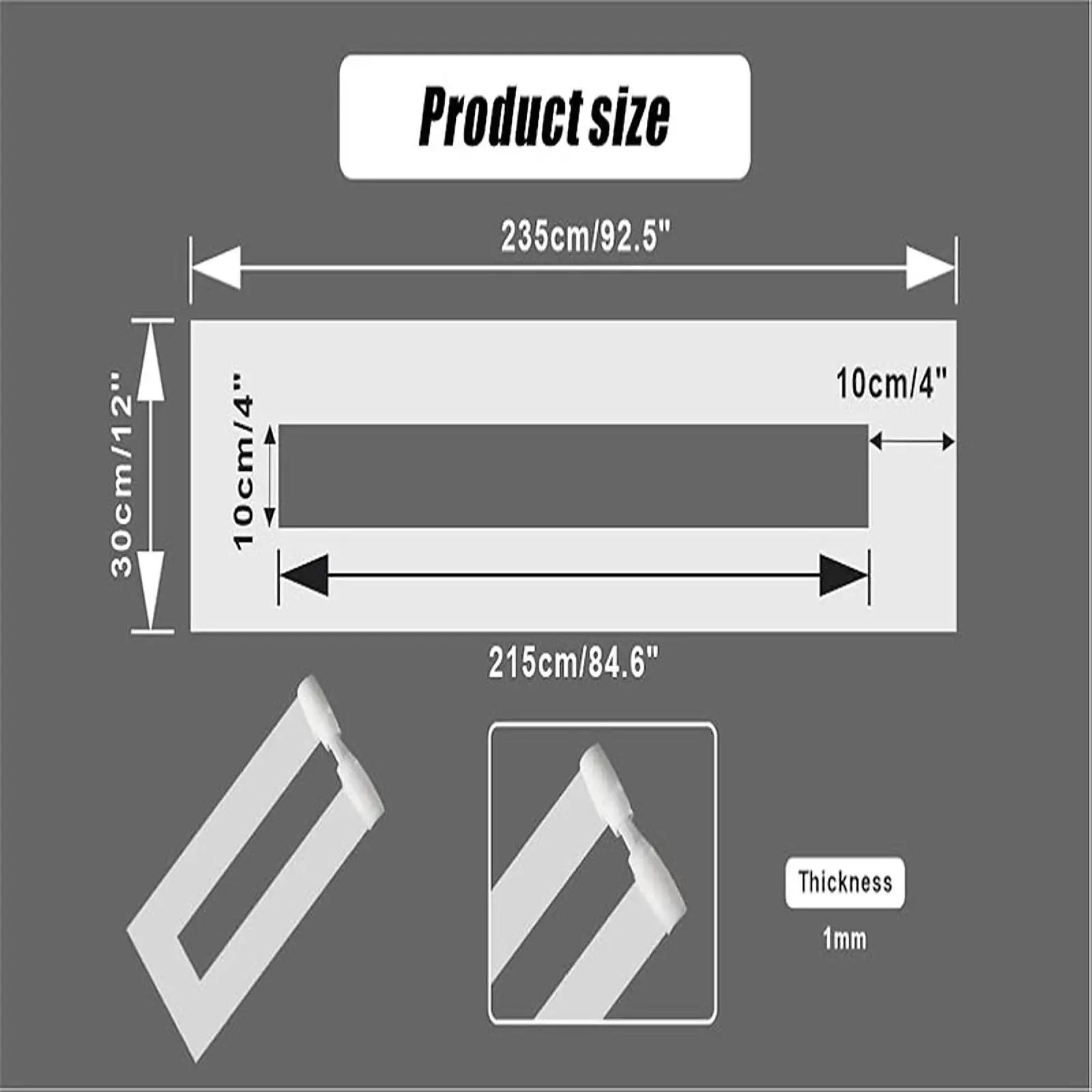 استنسل خط موقف السيارات سيليكون قابل للطي محمول 4 × 84 بوصة للممرات
