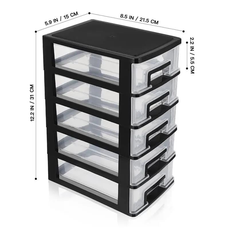 

Cardfunctional Five-layer Storage Cabinet Plastic Drawer Type Closet Portable Storage Case Organizer Sundries Holder Clear