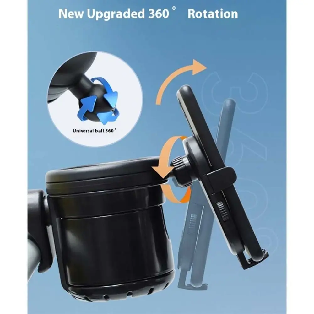 Anti-slip Baby Stroller Cup Holder Adjustable Rotatable Cup Stand Phone Holder Coffee Drink Water Bottle Holder