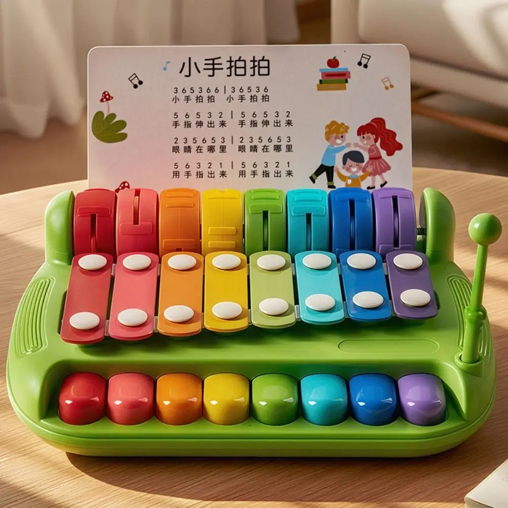 Plastica 8 note bussare giocattoli per pianoforte bussare a mano strumento a percussione musica per bambini bastone per pastella giocattolo educazione precoce 2 in 1