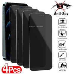 4Pcs Privacy Screen Protector For iPhone 15 14 13 12 11 Pro Max 12 13 Mini Anti Spy Tempered Glass For iPhone 7 8 SE X XR XS MAX