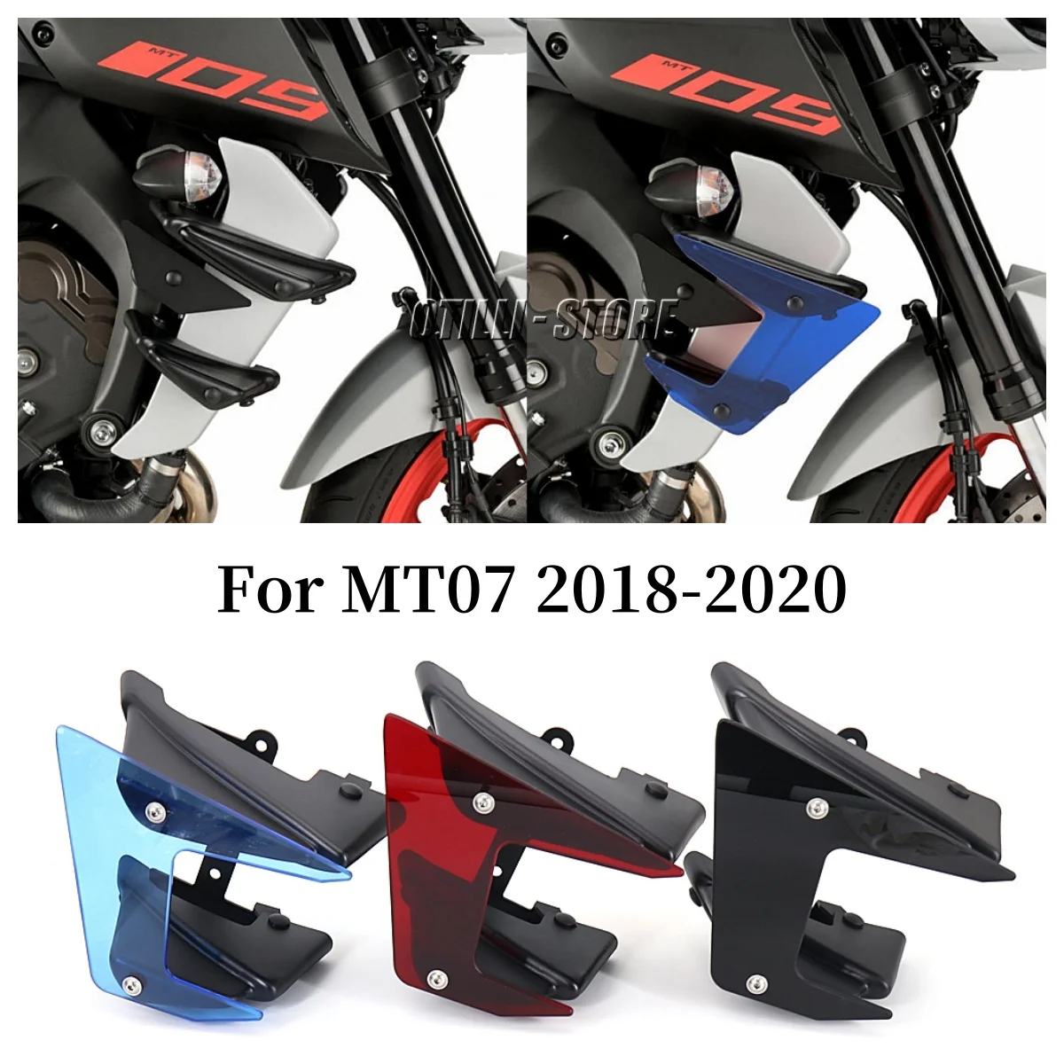 

MT07 мотоциклетное крылышко, аэродинамическое боковое крыло, пуховый спойлер, воздушный дефлектор, аксессуары для обтекателя для YAMAHA MT 07 MT-07 2018-