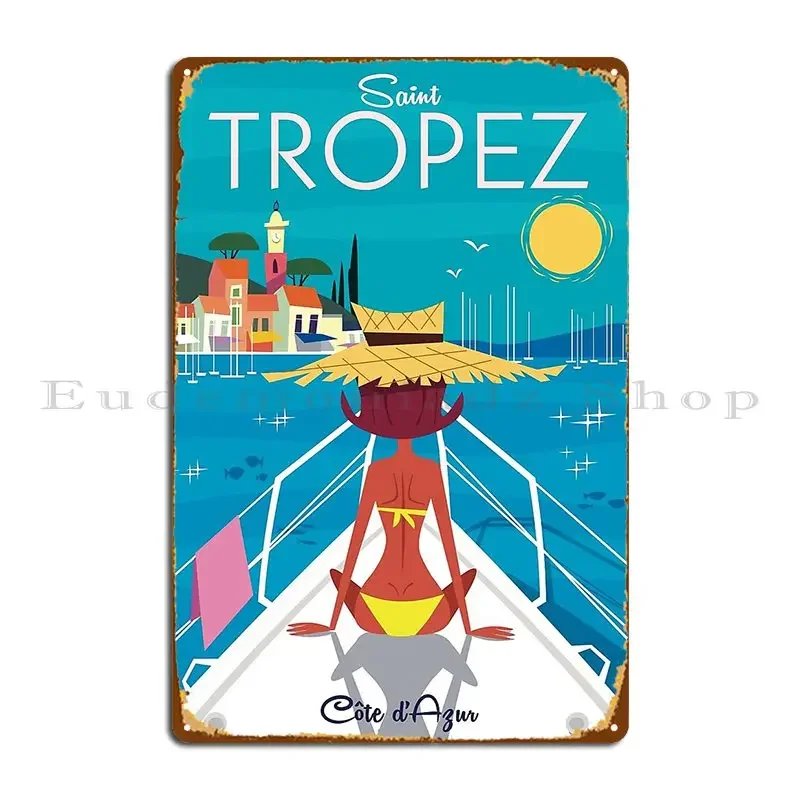 St Tropez Poster Metal Signs Garage Print Garage Cinema Garage Tin Sign Poster