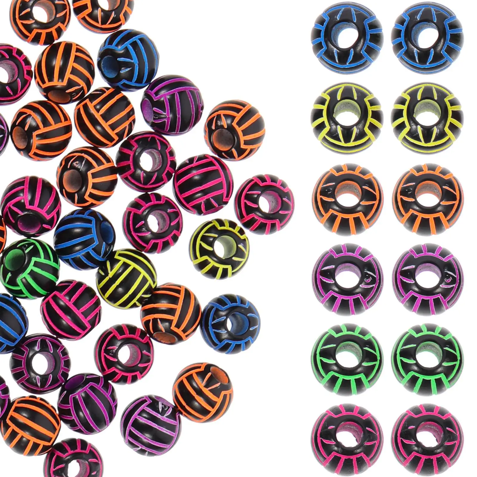 

100 Pcs Beaded Bracelet Jewelry Sports Ball Beads for Making Volleyball Diy Loose Bracelets