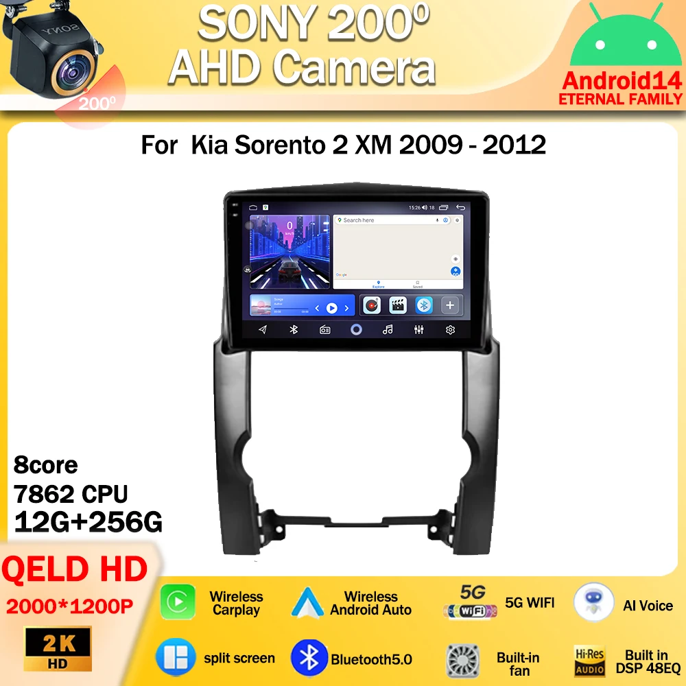 

Android 14 для Kia Sorento 2 XM 2009 - 2012 автомобильное радио, мультимедийный видеоплеер, навигатор, стерео, GPS, беспроводное авто, Wi-Fi, 4G, No 2din