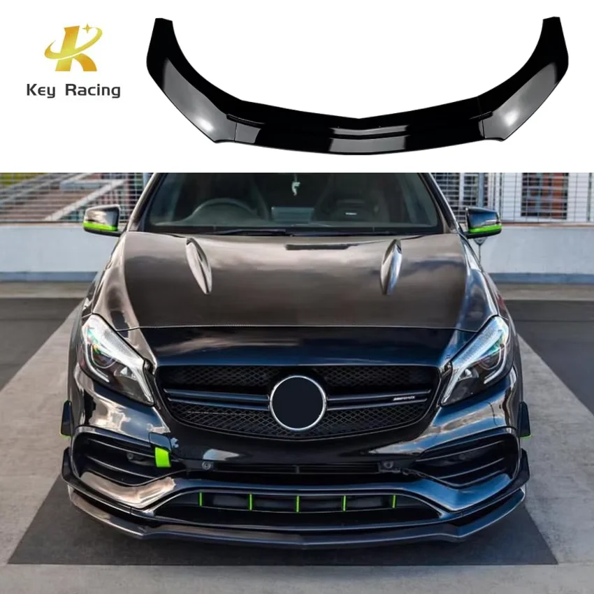 

For Mercedes Benz A Class W176 A200 A260 A45 AMG 2013-2018 Front Bumper Lip Chin Front Lip Guard Protector Splitter Accessories