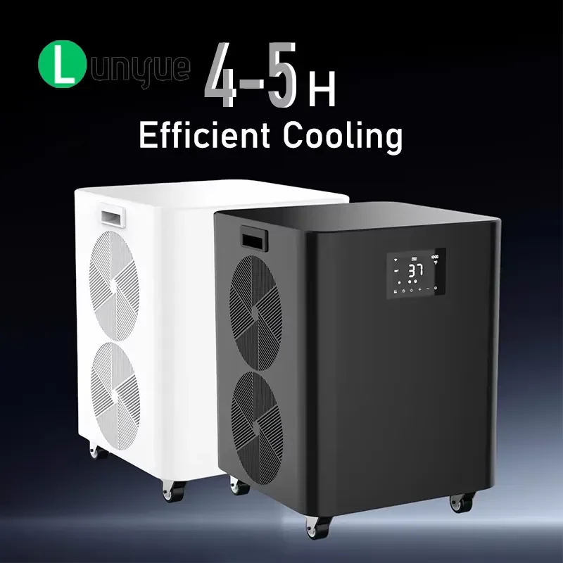 1HP Wood Ice Bath Chiller Hot Cold Water Spa Tub Modern Design Health Recovery Massage for Hotel Outdoor Gym Use