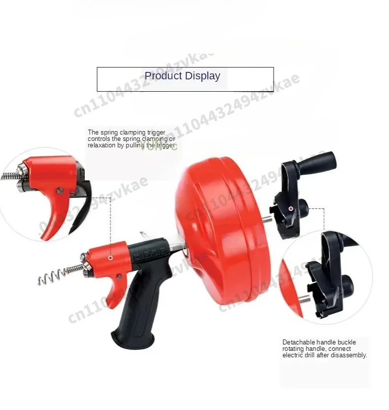 Multifunction Toilet dredge sewer dredge artifact home hand-cranked pipe machine water plugging tool channel