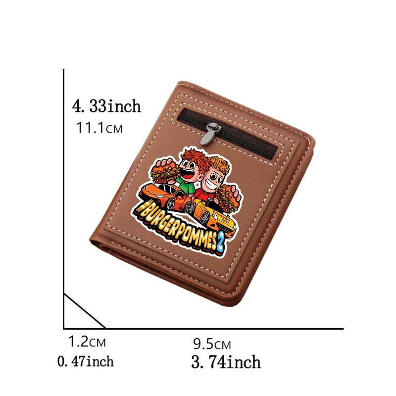 Burgerpommes Icrimax Men Wallet Boy Cartoon Anime Purse Large Capacity Multi Card Slot Card Bag Multi Functional Zero Purse Gift