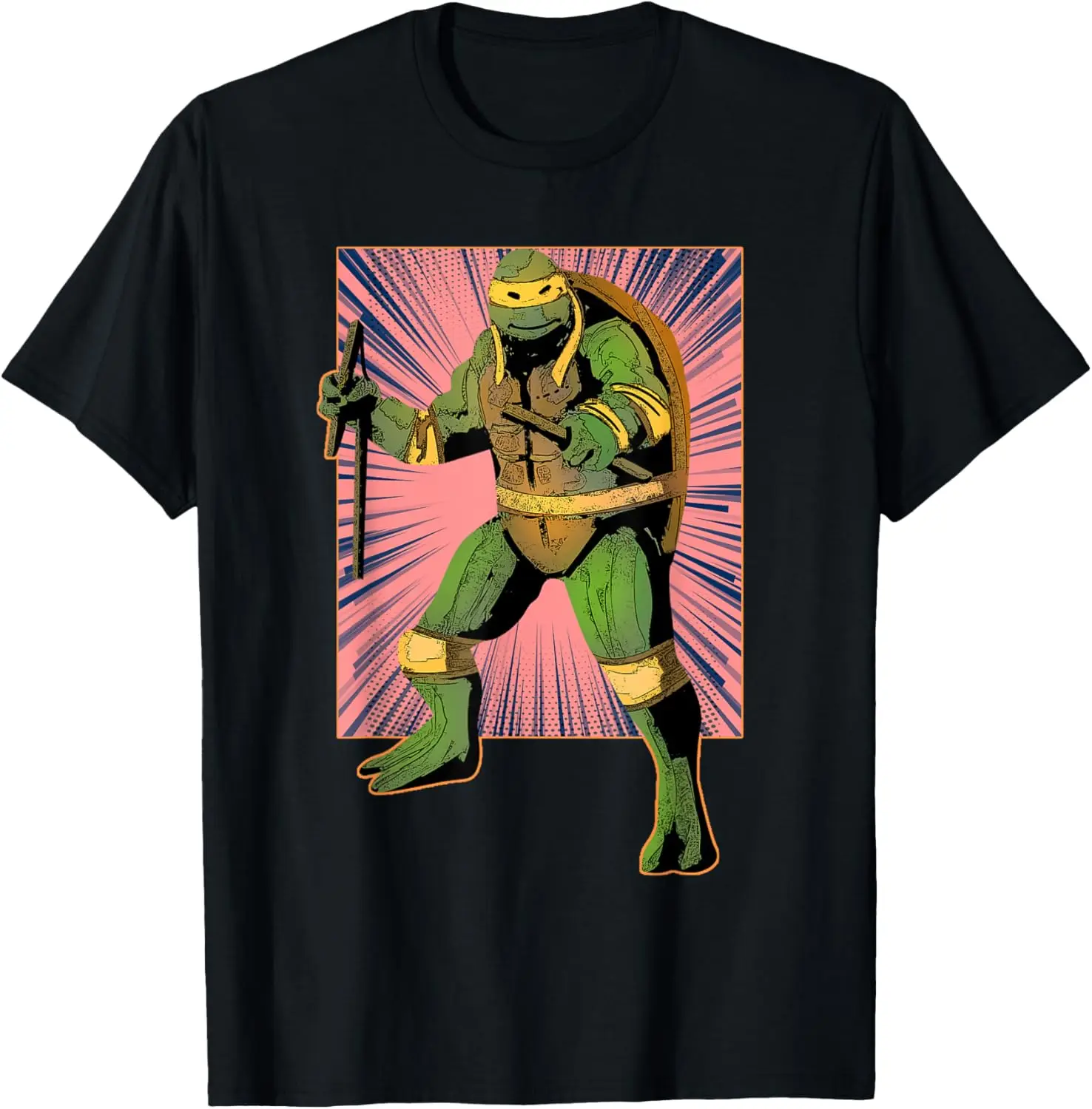 Mademark x Teenage Mutant Ninja Turtles - Michelangelo with Retro Style Burst T-Shirt