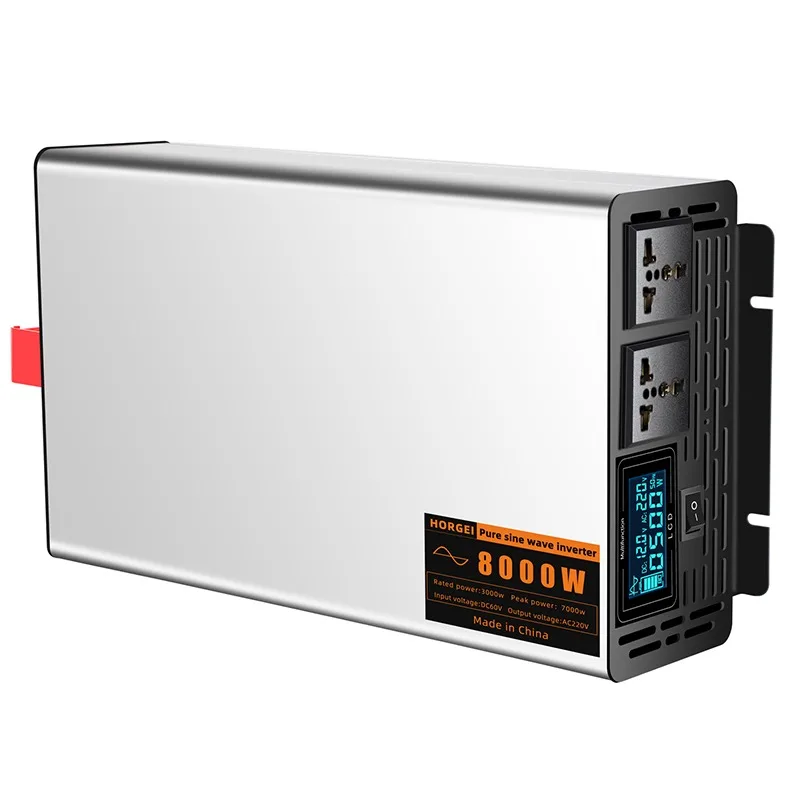 Portable 12V/24V/48V Dual Output DC/AC Pure Sine Wave 96% Efficiency Automotive Inverter Converter for 110V/220V Motor