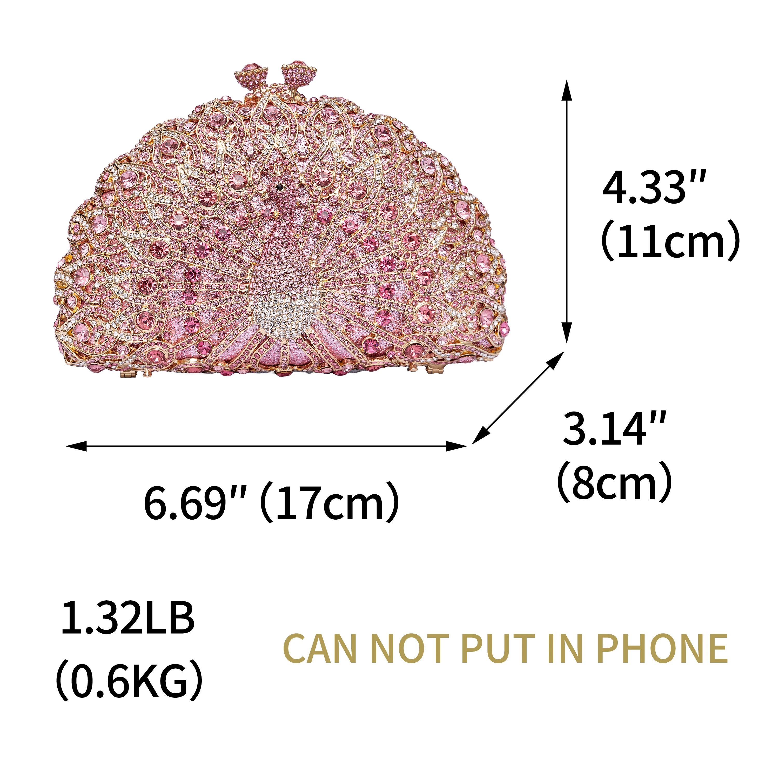 Luxury Crystal Women Peacock Rhinestones Clutch Evening Bag Party Minaudiere Handbag Wedding Clutches Bridal Diamond Purse