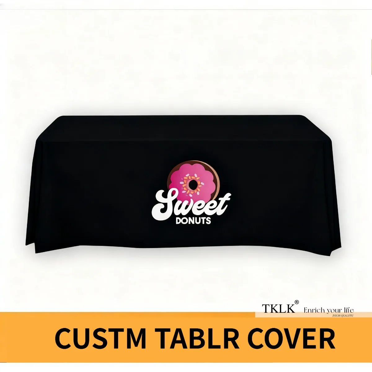 Custom Table Covers with Design, Custom Party Table Cloth, Polyester, for Weddings, Birthdays, Corporate Events, Tradeshows
