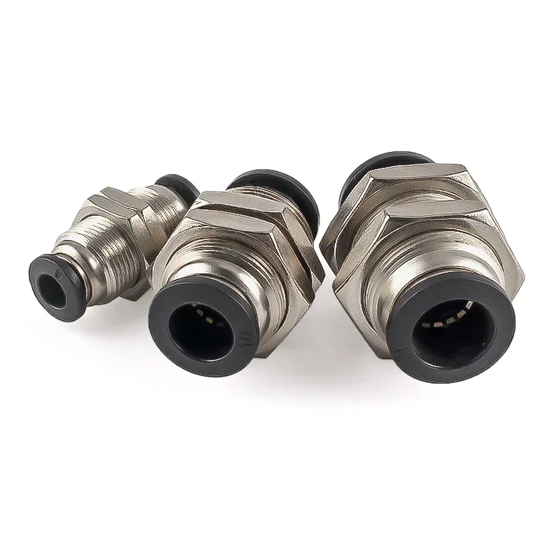 4mm 6mm 8mm 10mm 12mm PM Straight Pneumatic Air Fittings Connector Plastic Push in Quick Bulkhead Union Hose Connector