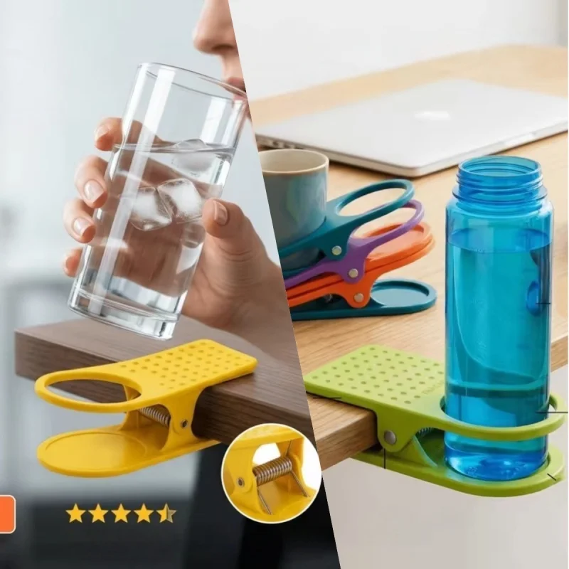 

Portable Drinking Cup Holder Desk Table Side Bottle Clip Clamp ForOutdoor, swimming pool, beach Offices Cup Coffee Drink Holder