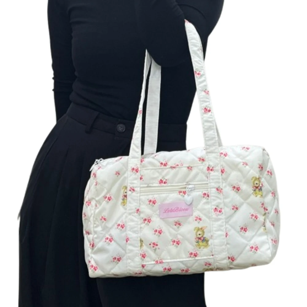 

Корейский стиль, сумки-органайзеры для колясок, цветочная сумка с несколькими карманами и цветочным принтом для мамы, портативный органайзер для детских подгузников