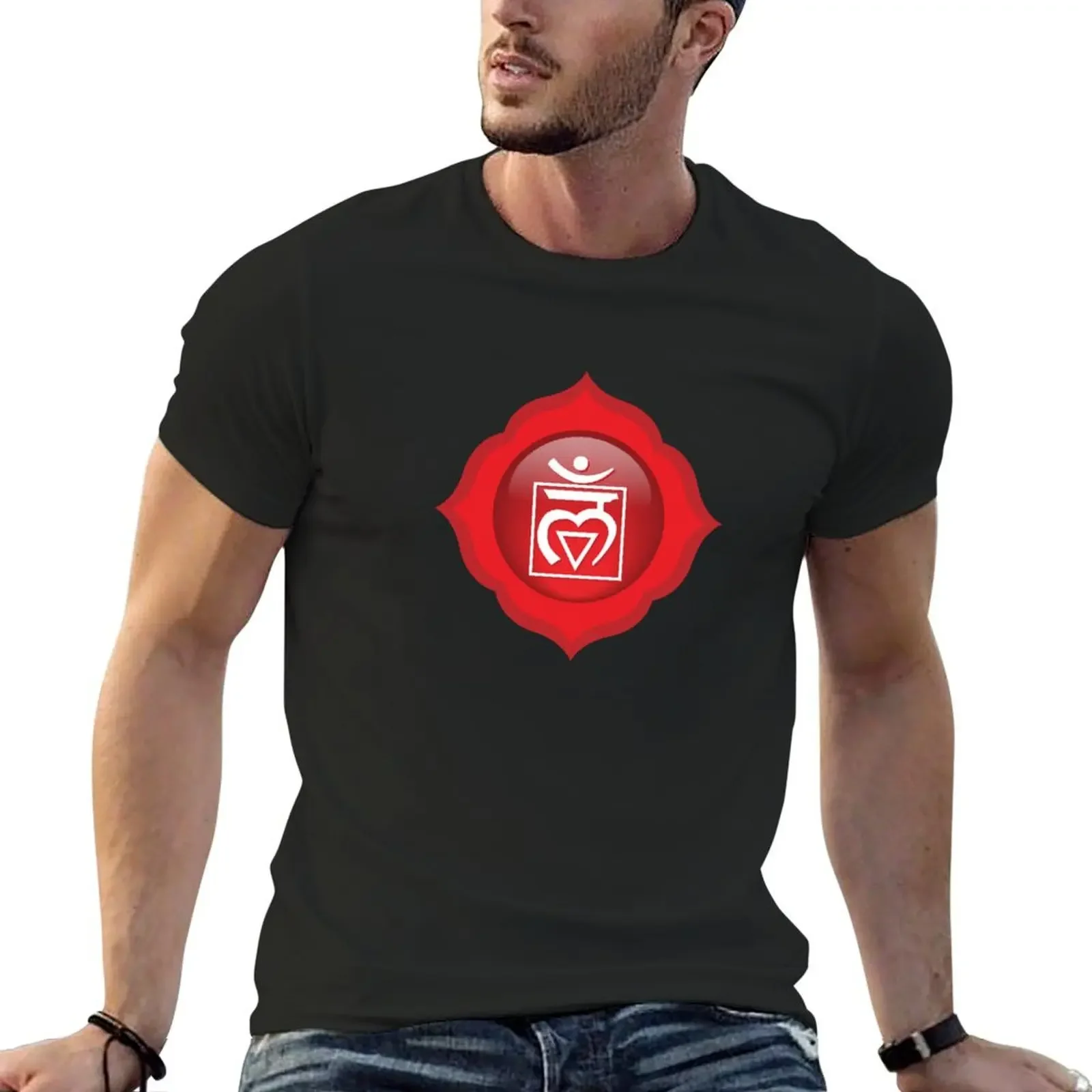 Root Chakra Symbol - 06 T-Shirt sweat vintage quick drying graphic t shirts mens workout shirts