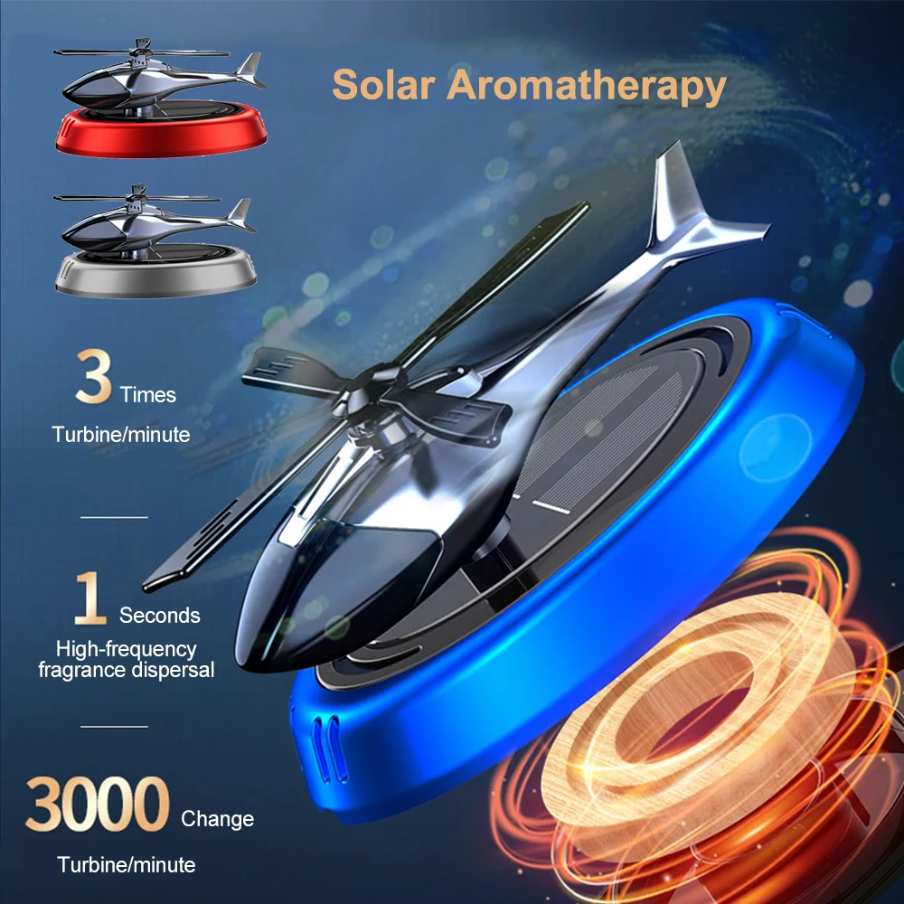 Solar Car Air Freshener Helicopter Car Aromatherapy Solar Energy Rotating Car Aromatherapy Ornaments Car Aromatherapy