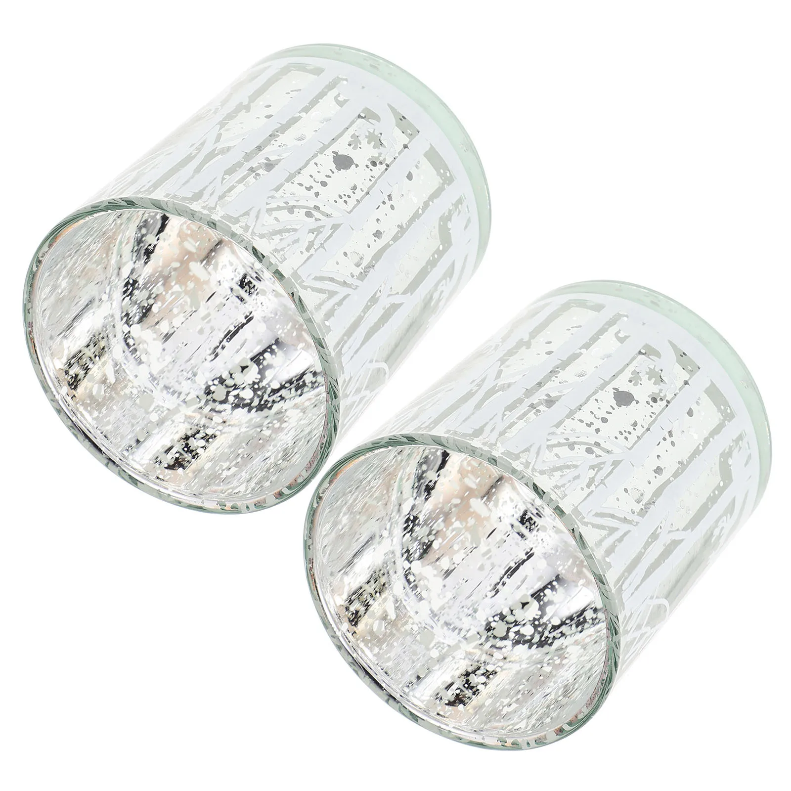 

2Pcs Christmas Tree Glass Holder Creative Cartoon Design Stable Tealight Cup for Home Office Party Xmas Decorations Table