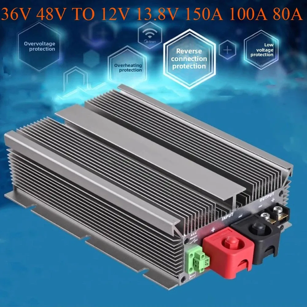 36V 48V TO 12V 13.8V 150A 100A 80A Golf Cart Voltage Reducer DC Buck Converter Step Down Converter With ACC CE Waterproof RoHS