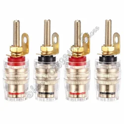 4PCS 4MM Binding Post HIFI Cable Terminals Gold Plated, Red+Black Color Binding Post Amplifier Speaker Connector