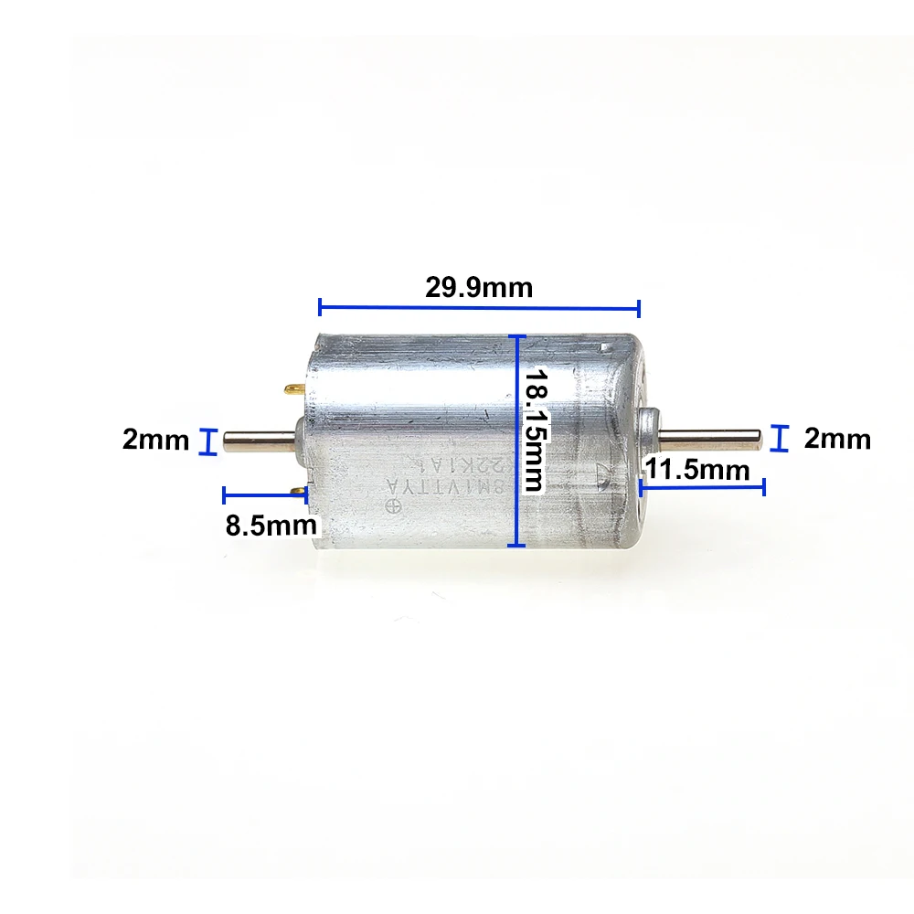 Mini 6-Pole Rotor Motor DC 6V 9V 12V 8200RPM Large Torque Dual Shaft Micro 18*18MM Square Motor Precious Metal Brush Motor