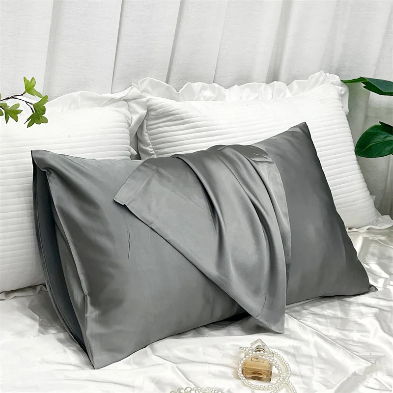 

Mulberry Silk Pillowcase Solid Color Natural Silk Pillowcase Bedroom High-end Quality Home Bedding Sleep Pillowcase 2pc